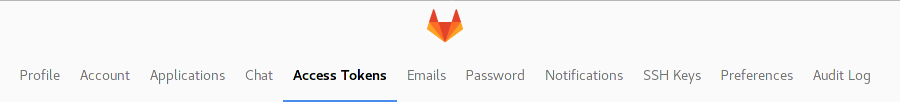 Gitlab access tokens tab picture