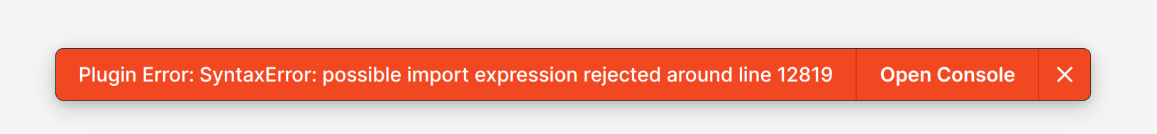 SyntaxError: possible import expression rejected around line 12819