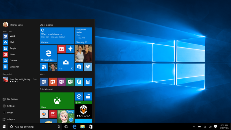 Windows 10 Start Menu